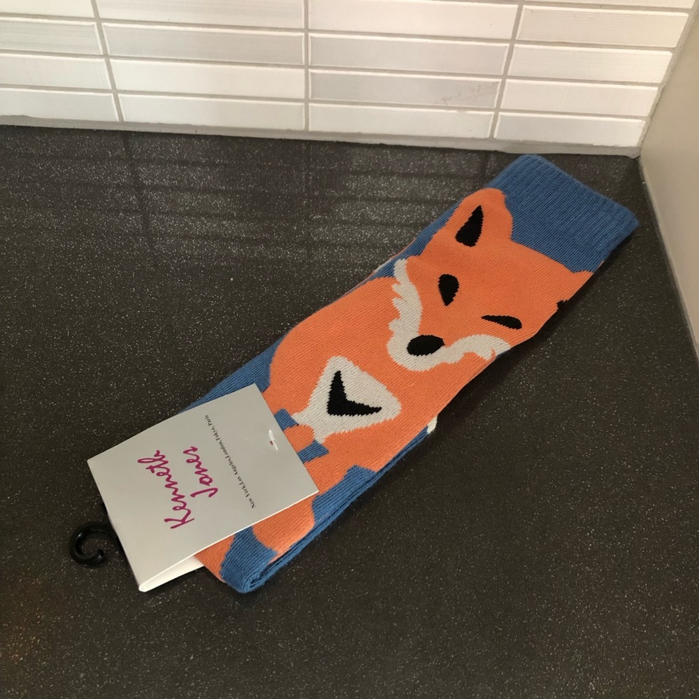 NWT Kenneth Jones women’s Fox print long socks